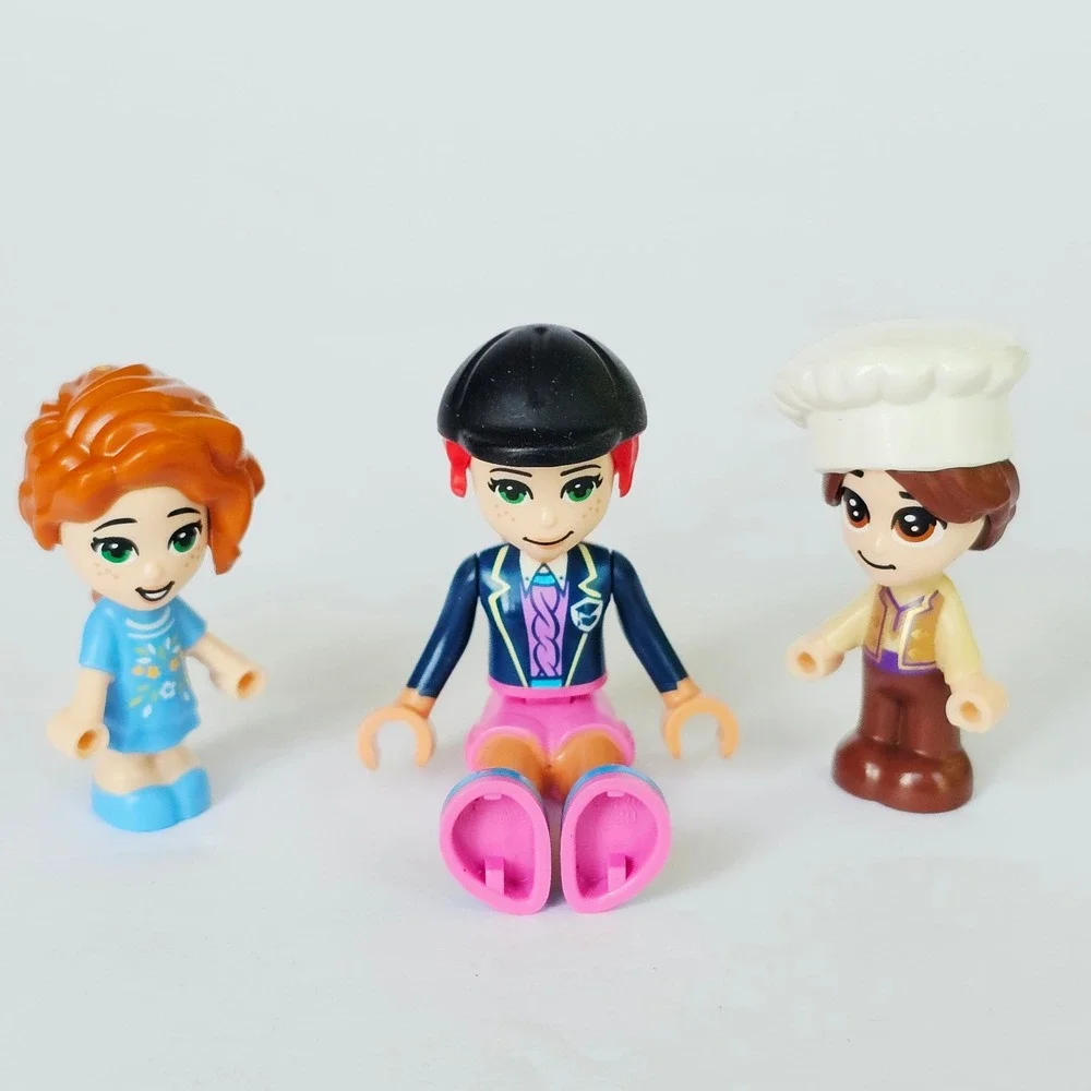 LEGO Friends Mini-doll Hair Pieces Lot Chef Hat Riding Helmet Orange Braid 2356